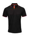 PR618 Premier Contrast Coolchecker® Piqué Polo Shirt Black / Orange colour image